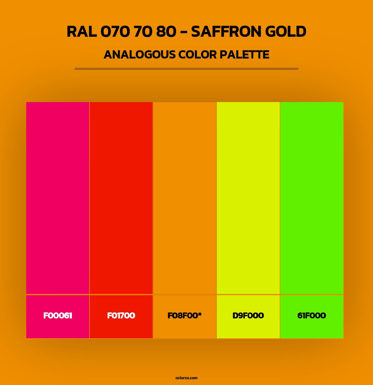 RAL 070 70 80 - Saffron Gold - Analogous Color Palette