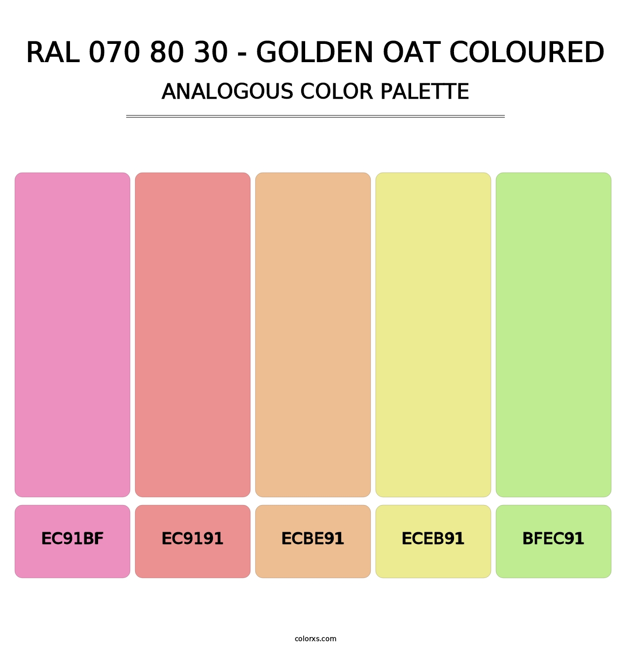 RAL 070 80 30 - Golden Oat Coloured - Analogous Color Palette