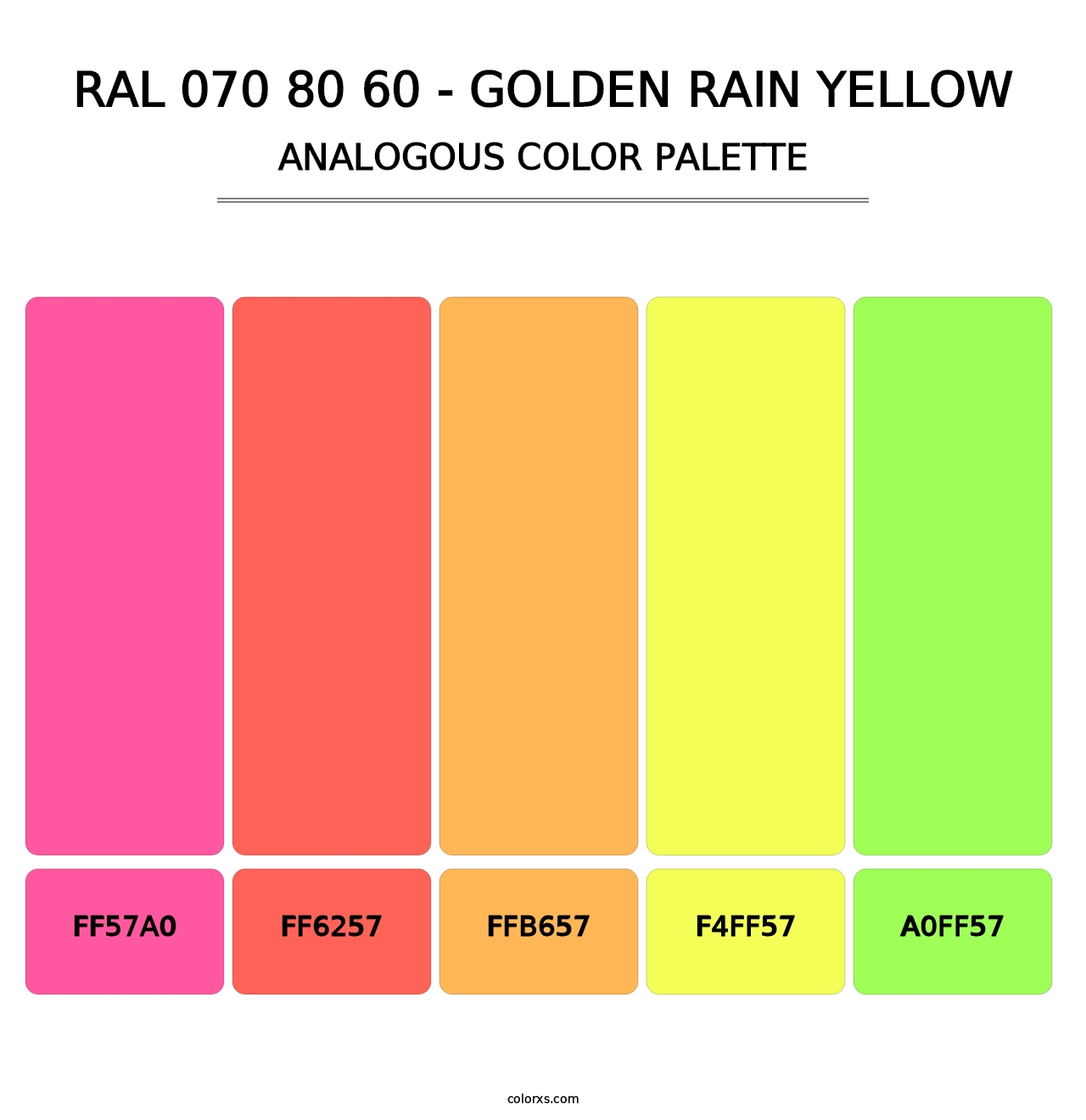RAL 070 80 60 - Golden Rain Yellow - Analogous Color Palette