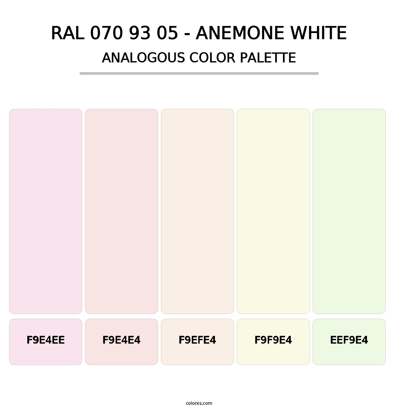 RAL 070 93 05 - Anemone White - Analogous Color Palette