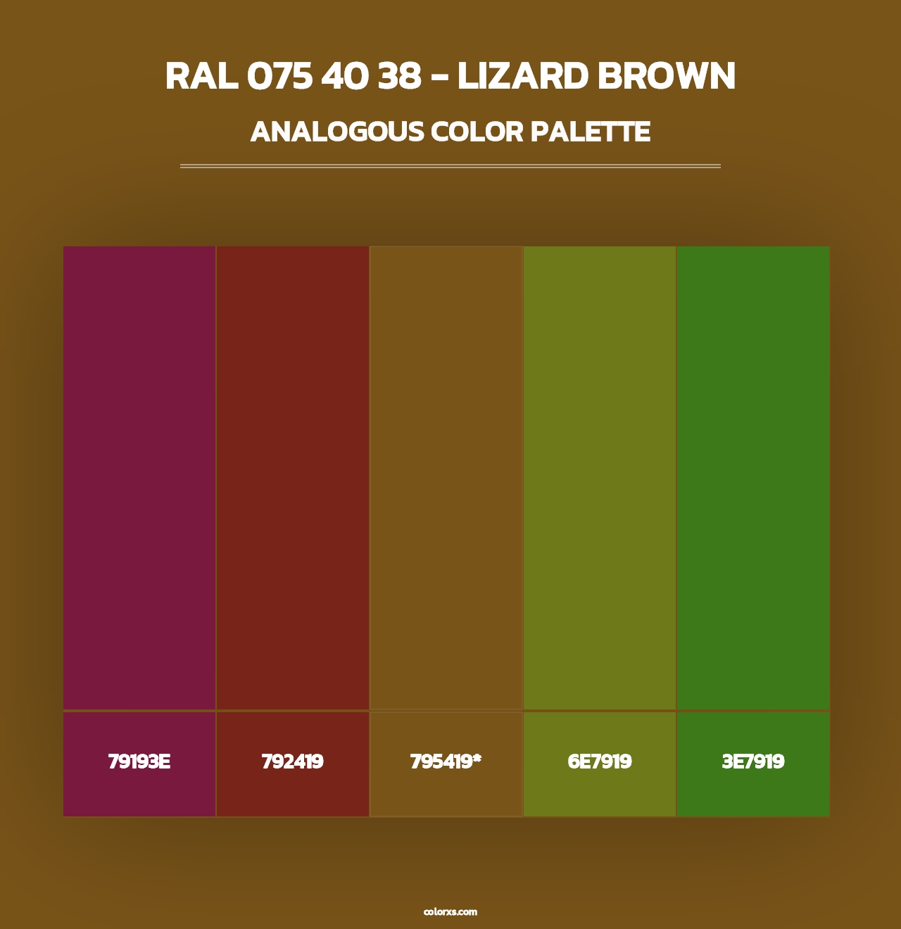 RAL 075 40 38 - Lizard Brown - Analogous Color Palette
