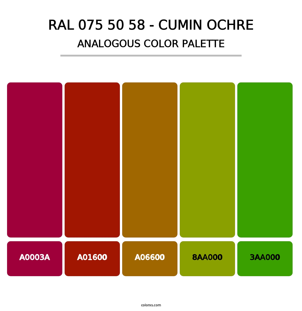 RAL 075 50 58 - Cumin Ochre - Analogous Color Palette