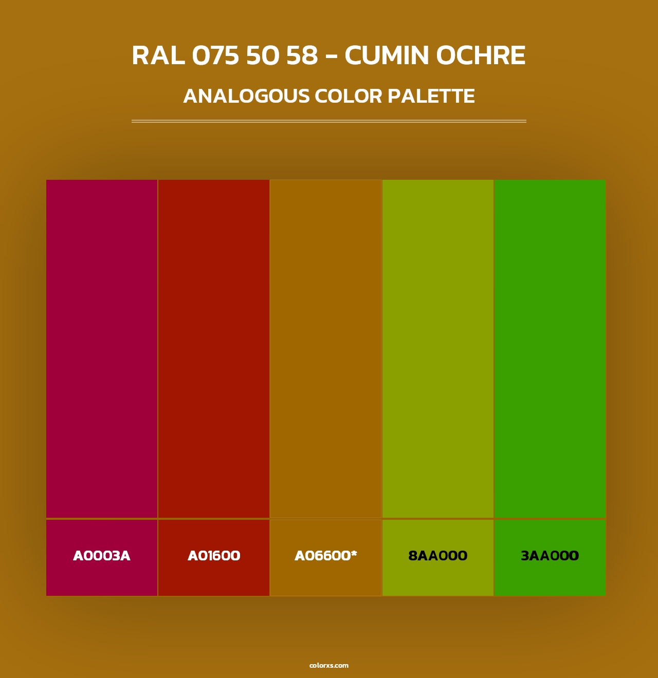 RAL 075 50 58 - Cumin Ochre - Analogous Color Palette