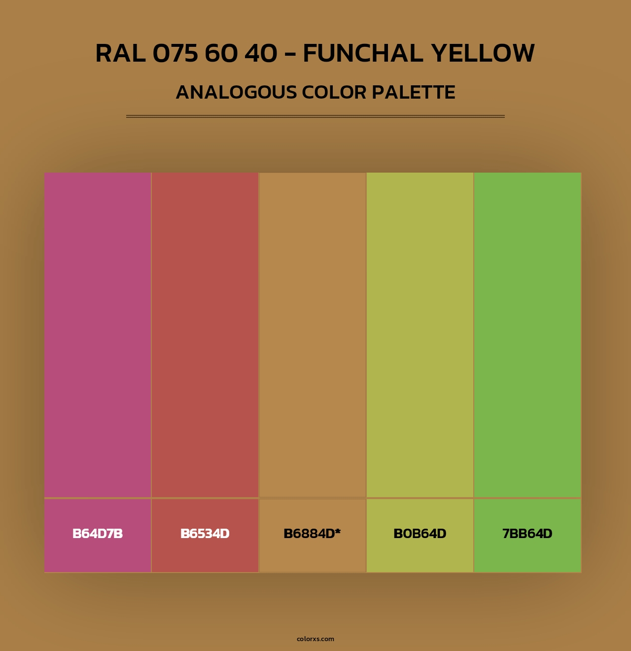 RAL 075 60 40 - Funchal Yellow - Analogous Color Palette