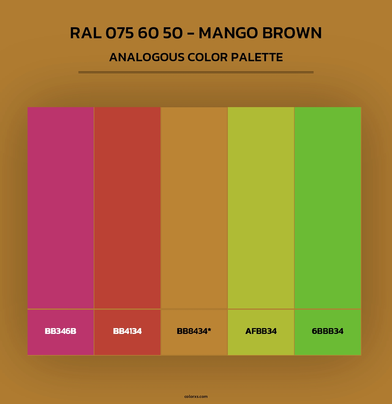 RAL 075 60 50 - Mango Brown - Analogous Color Palette