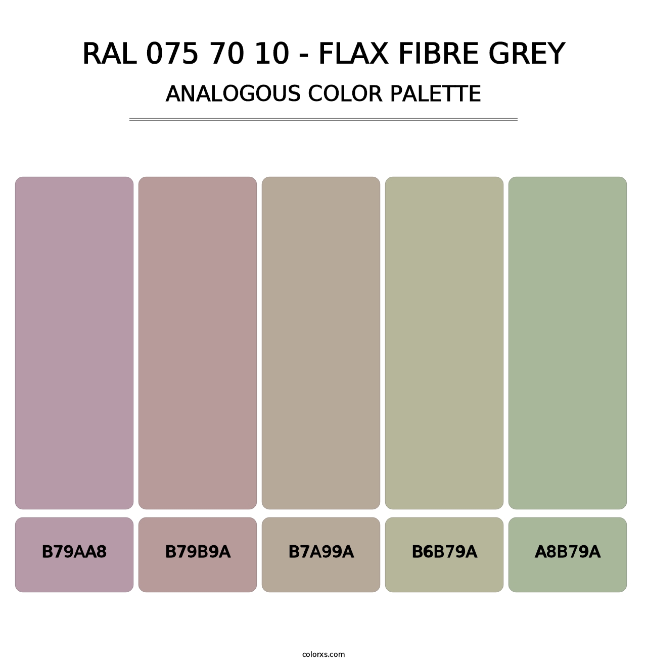 RAL 075 70 10 - Flax Fibre Grey - Analogous Color Palette