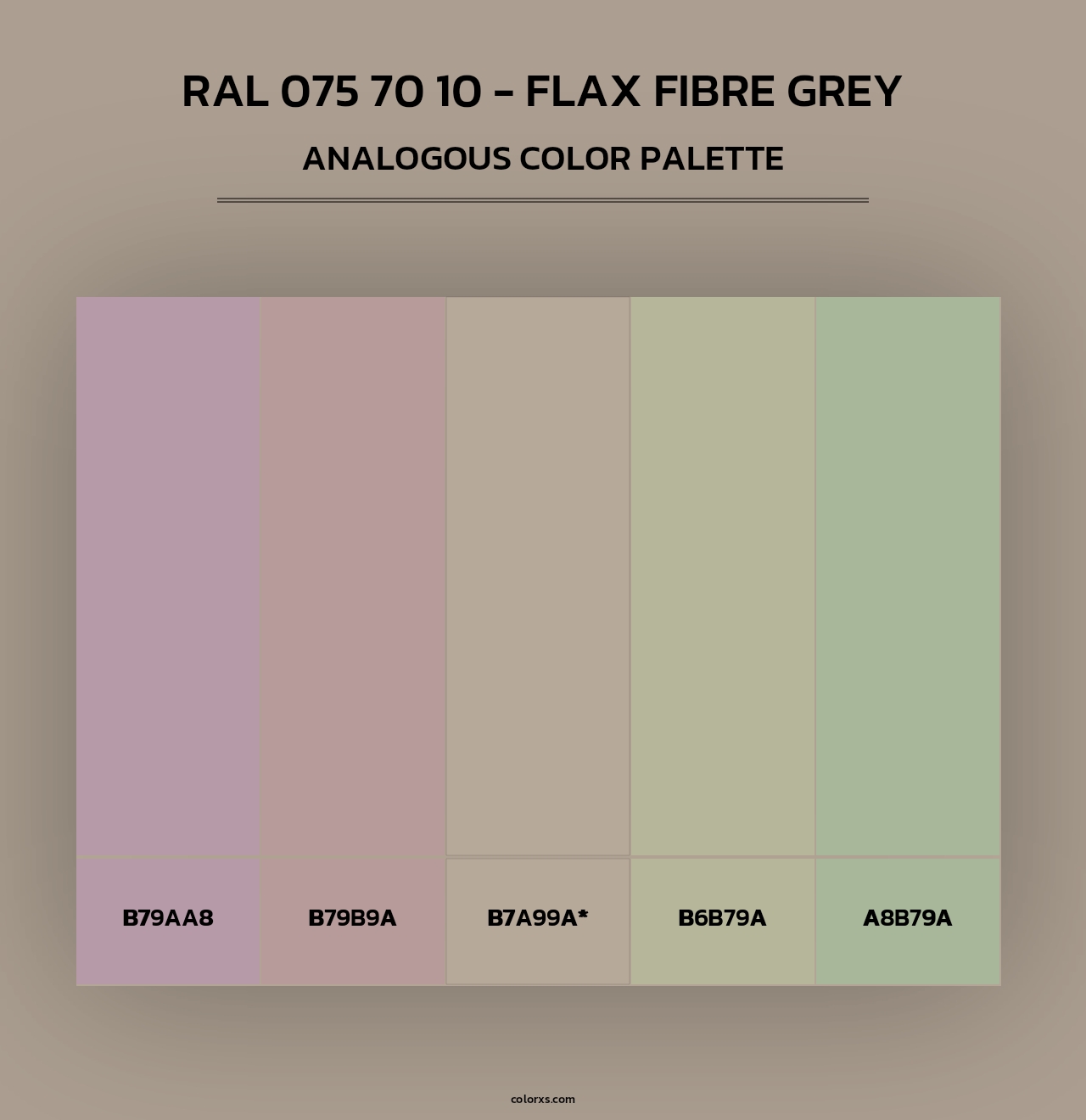 RAL 075 70 10 - Flax Fibre Grey - Analogous Color Palette
