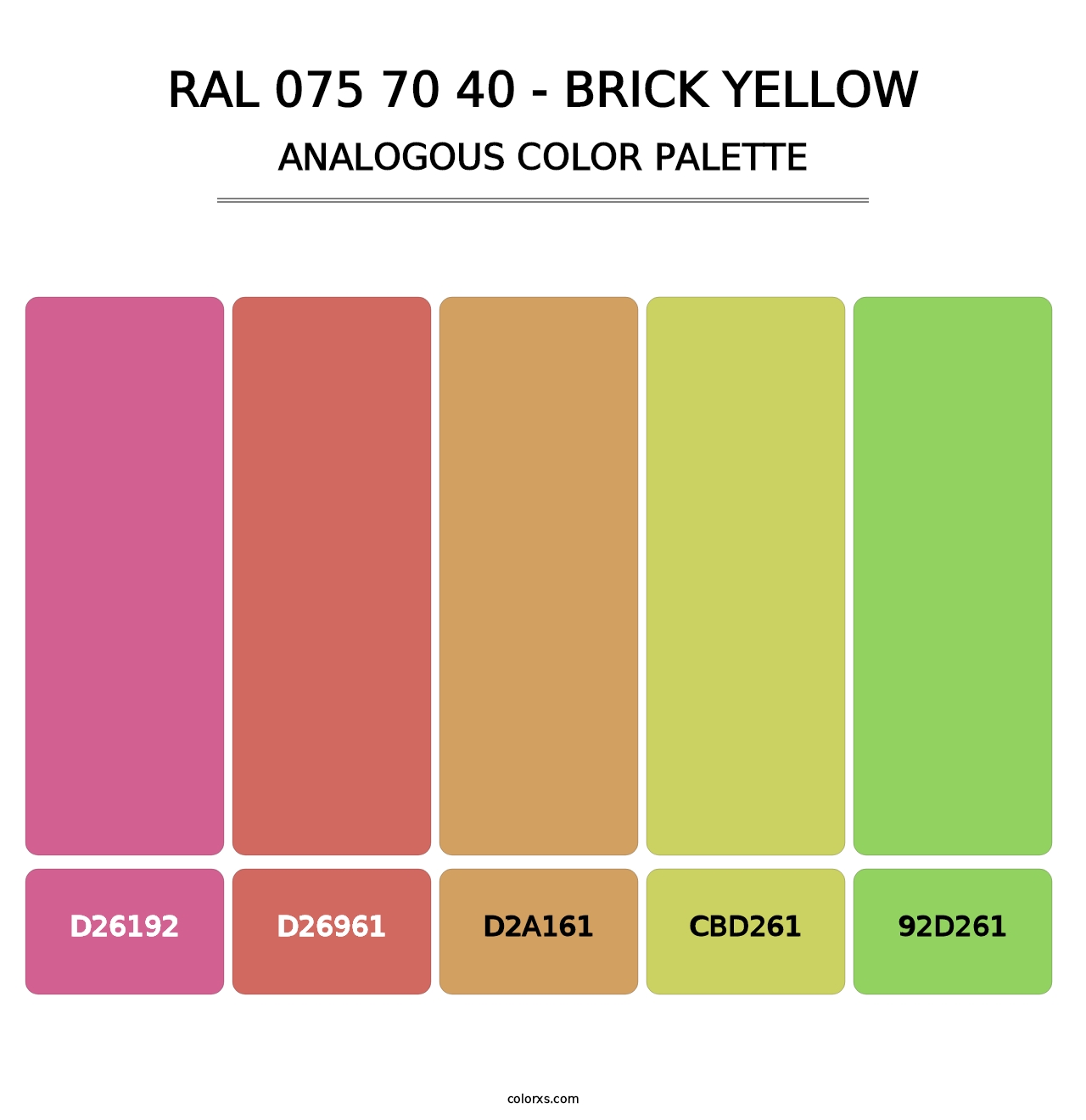 RAL 075 70 40 - Brick Yellow - Analogous Color Palette