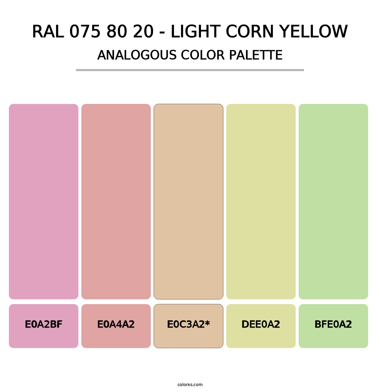 RAL 075 80 20 - Light Corn Yellow - Analogous Color Palette