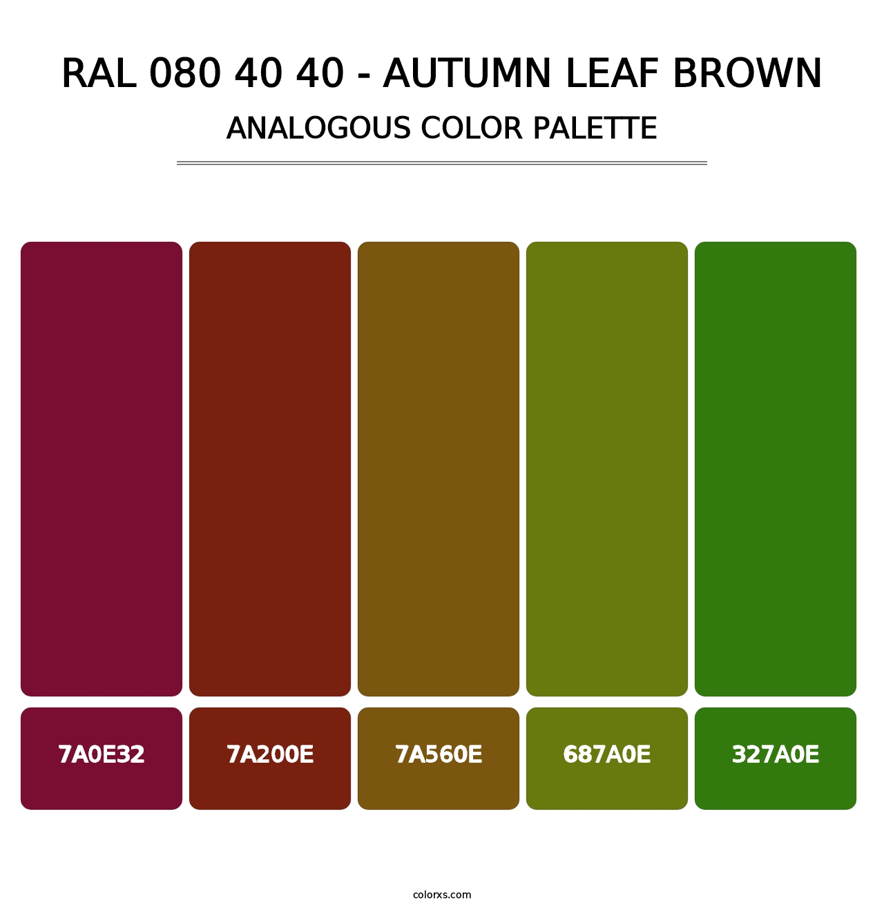 RAL 080 40 40 - Autumn Leaf Brown - Analogous Color Palette