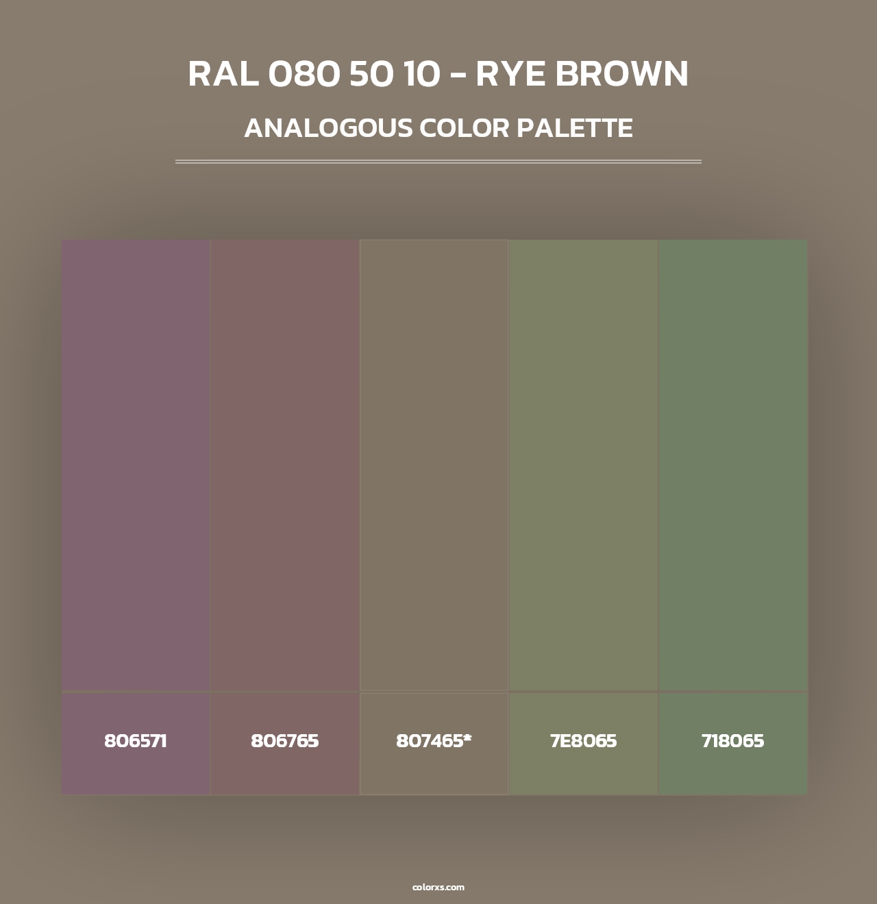 RAL 080 50 10 - Rye Brown - Analogous Color Palette