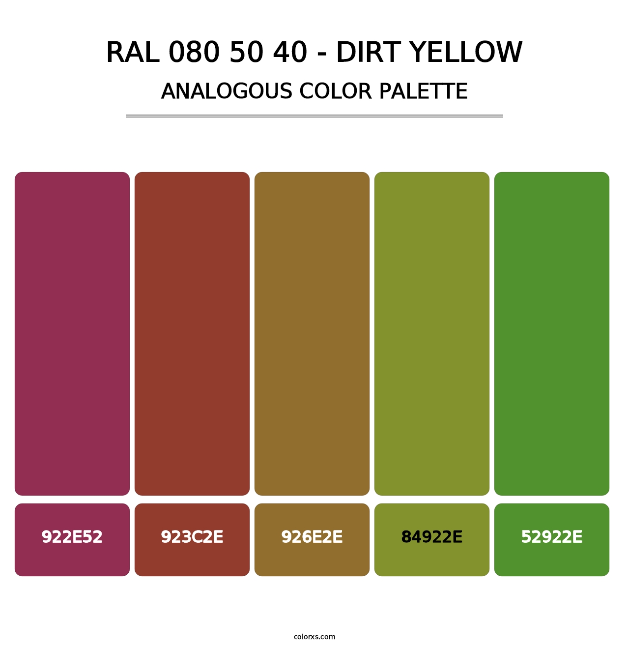 RAL 080 50 40 - Dirt Yellow - Analogous Color Palette