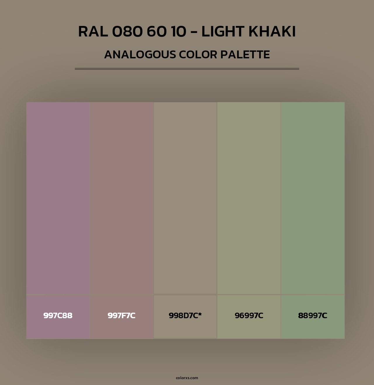 RAL 080 60 10 - Light Khaki - Analogous Color Palette