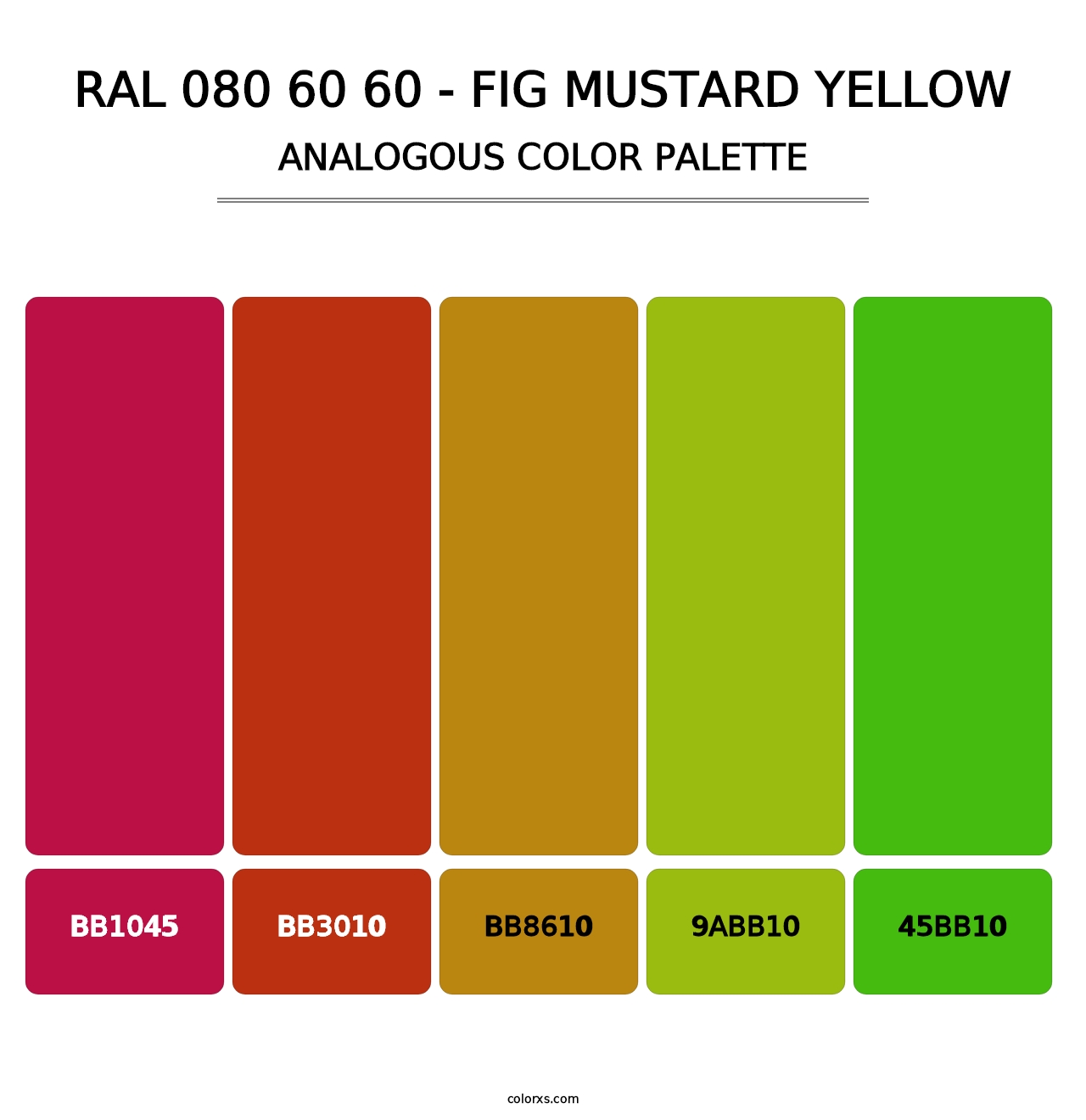 RAL 080 60 60 - Fig Mustard Yellow - Analogous Color Palette