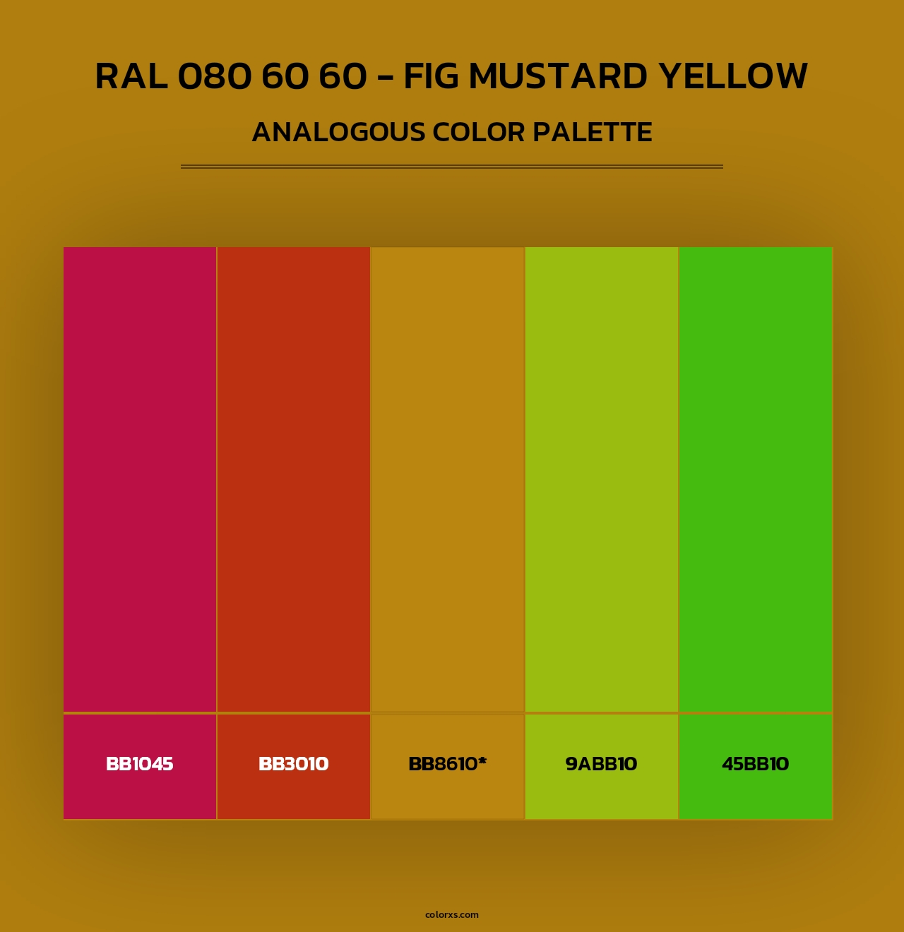 RAL 080 60 60 - Fig Mustard Yellow - Analogous Color Palette