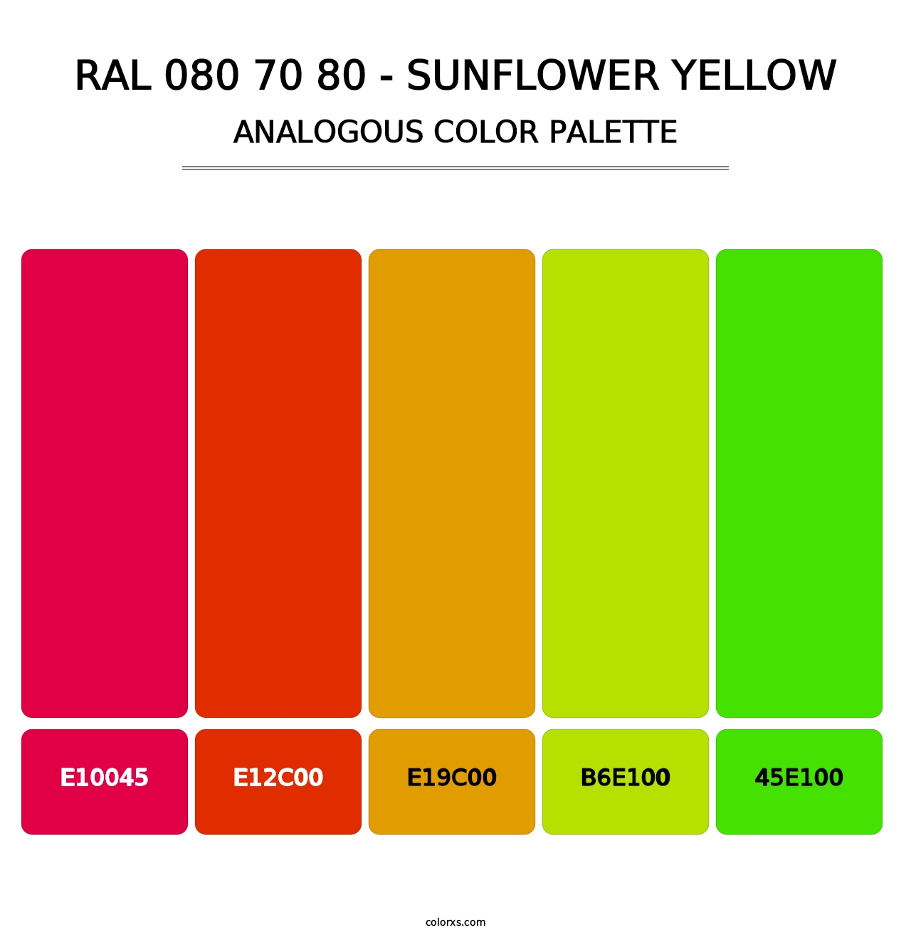 RAL 080 70 80 - Sunflower Yellow - Analogous Color Palette