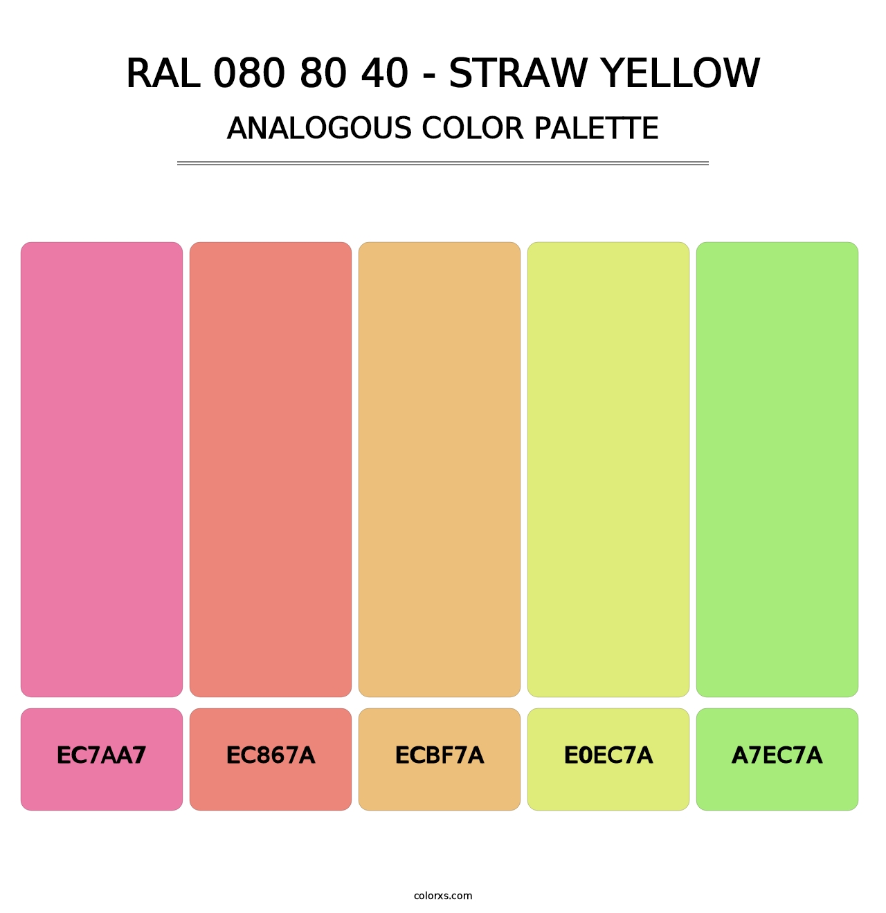 RAL 080 80 40 - Straw Yellow - Analogous Color Palette