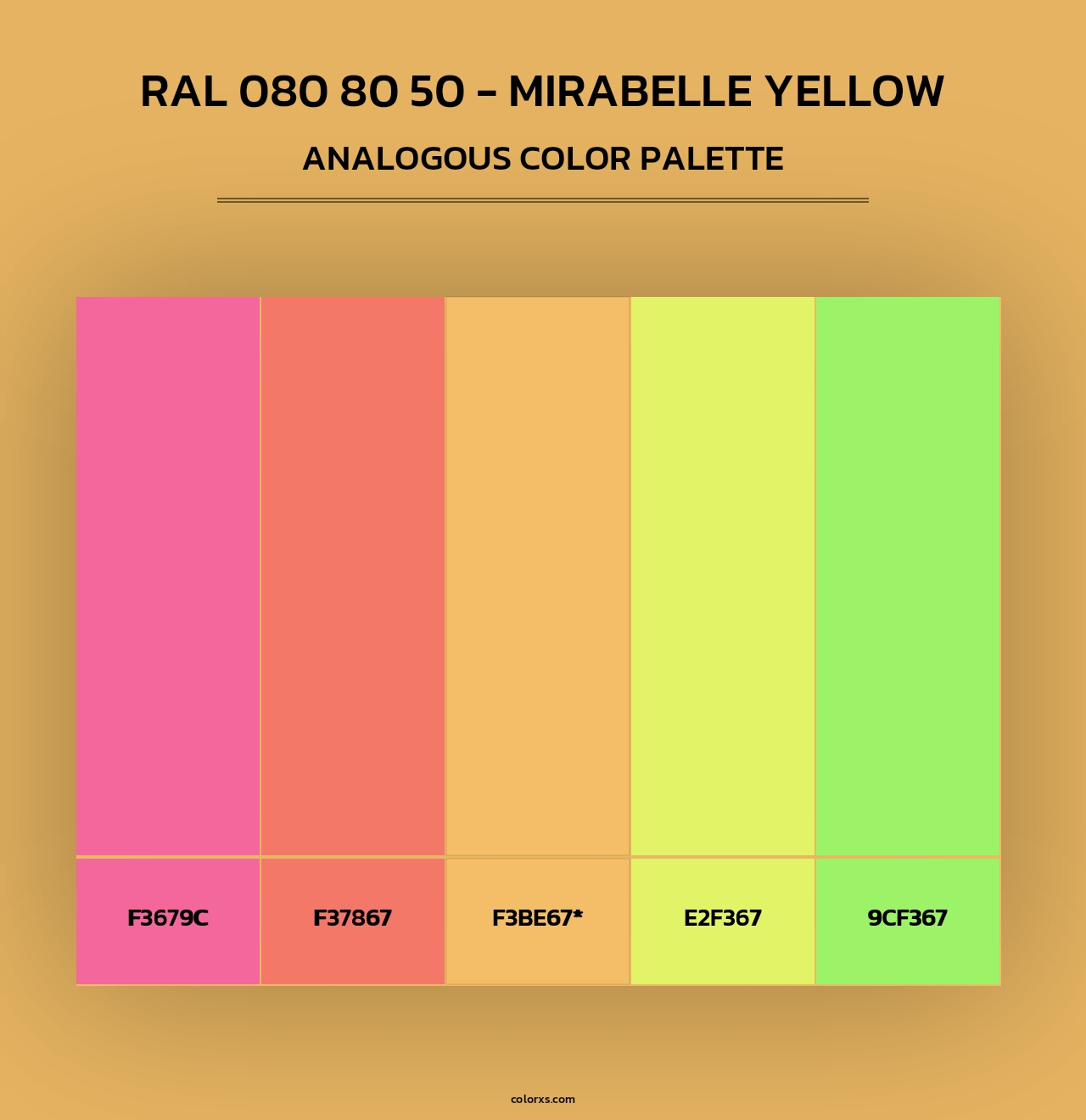 RAL 080 80 50 - Mirabelle Yellow - Analogous Color Palette