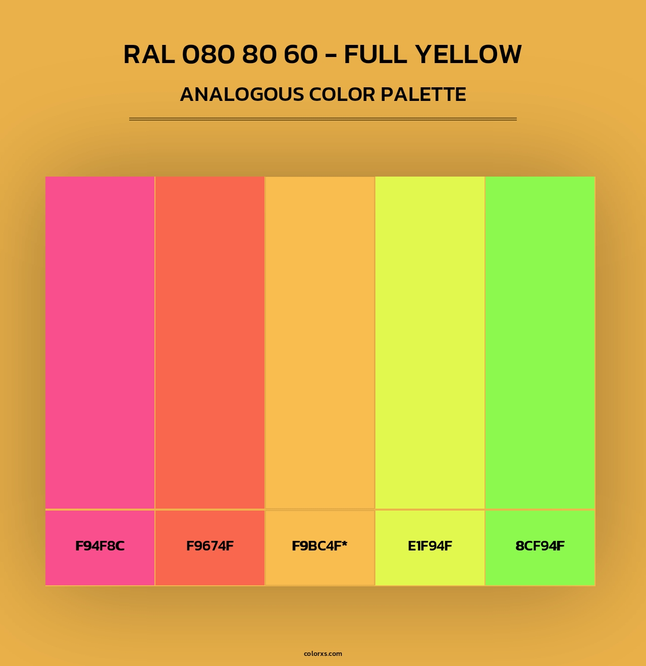 RAL 080 80 60 - Full Yellow - Analogous Color Palette