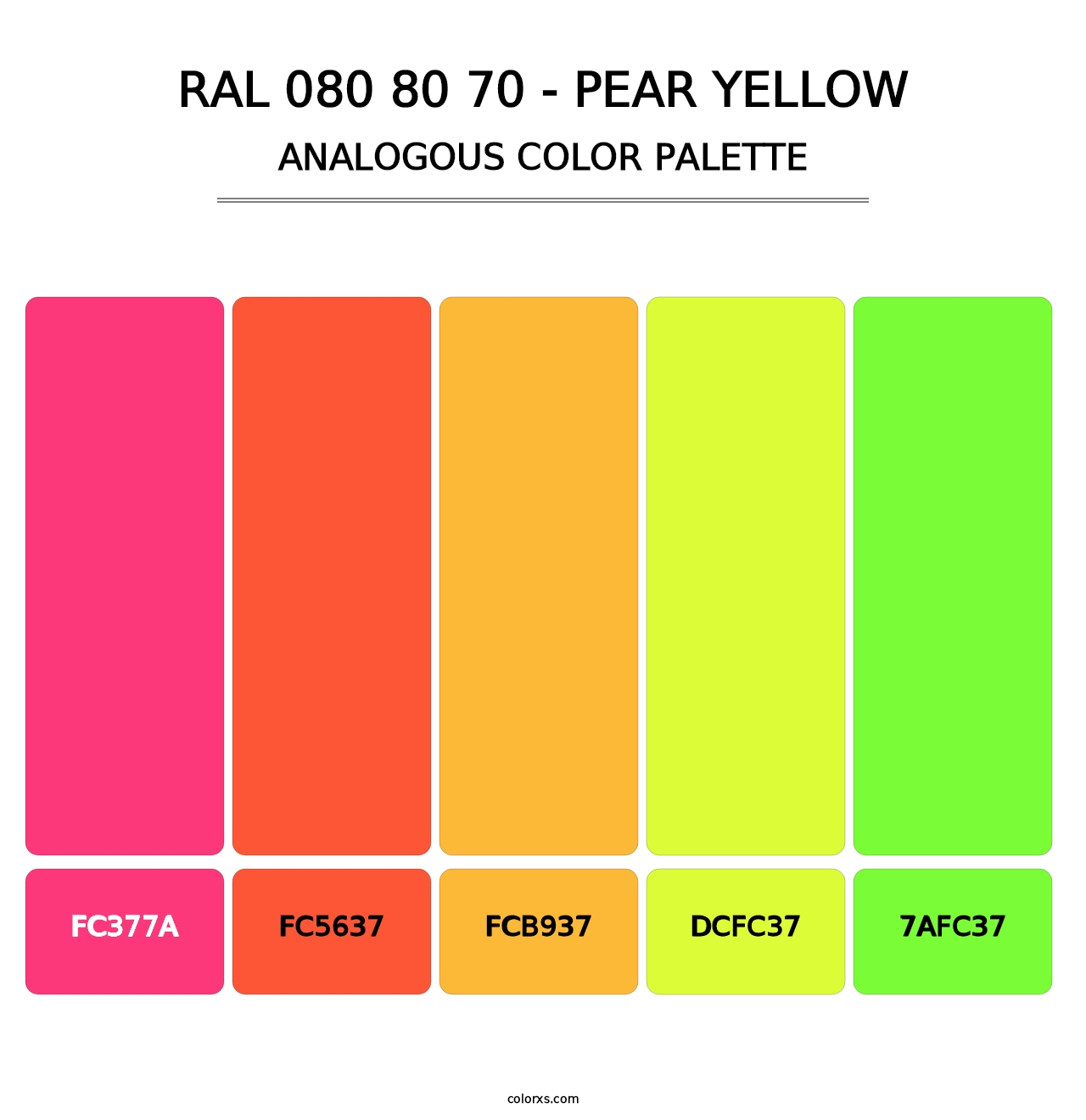 RAL 080 80 70 - Pear Yellow - Analogous Color Palette
