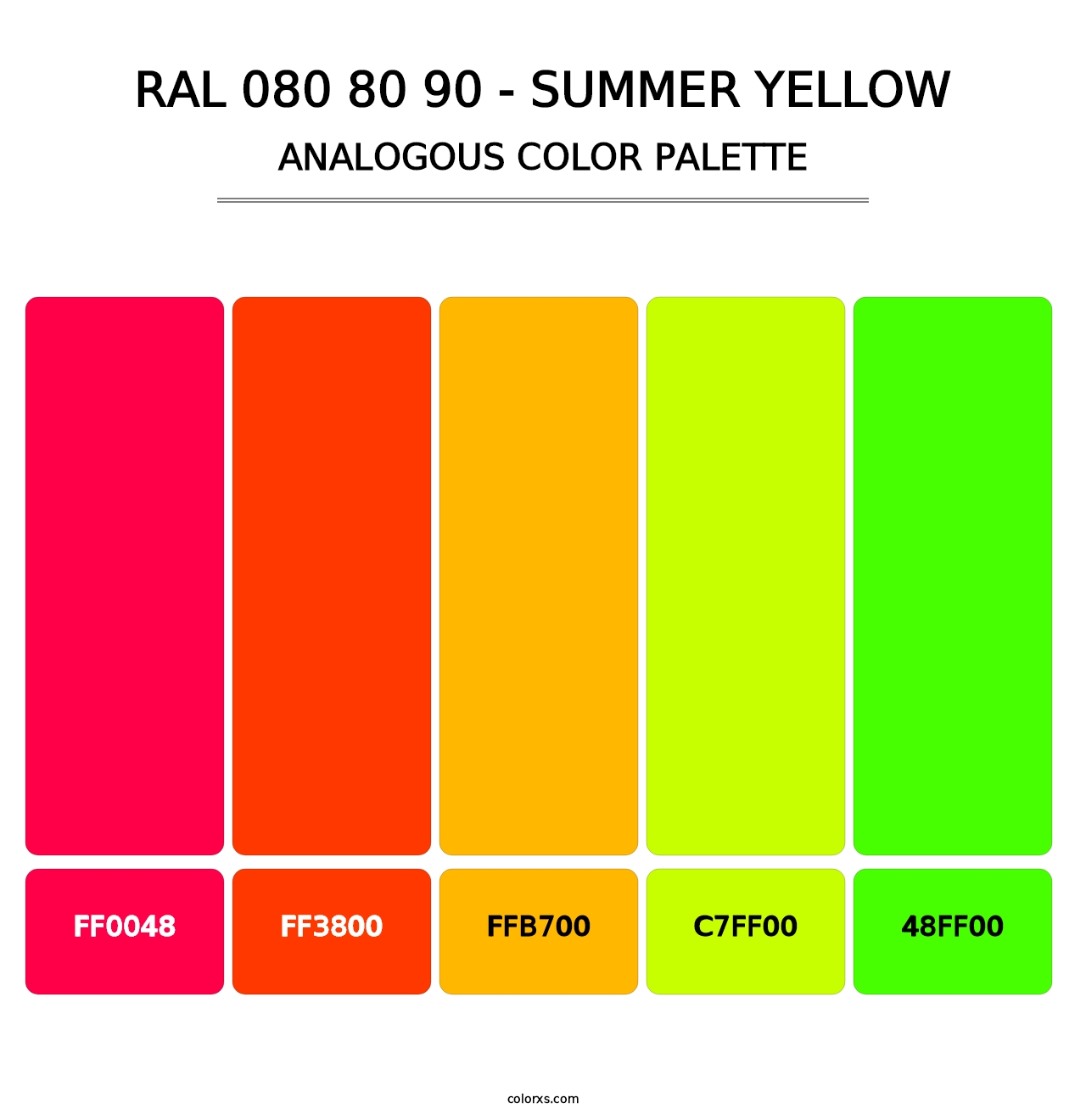 RAL 080 80 90 - Summer Yellow - Analogous Color Palette