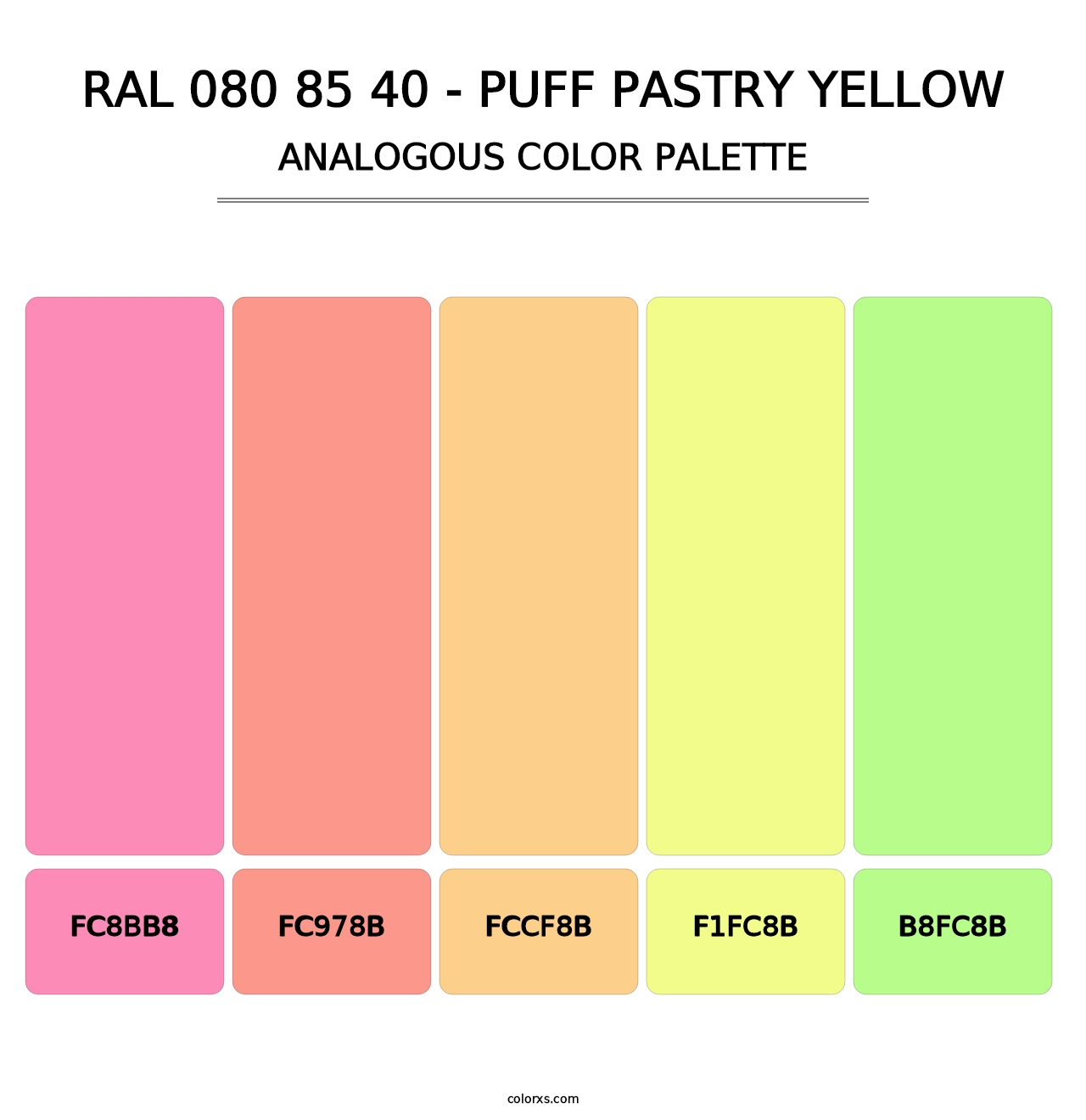 RAL 080 85 40 - Puff Pastry Yellow - Analogous Color Palette