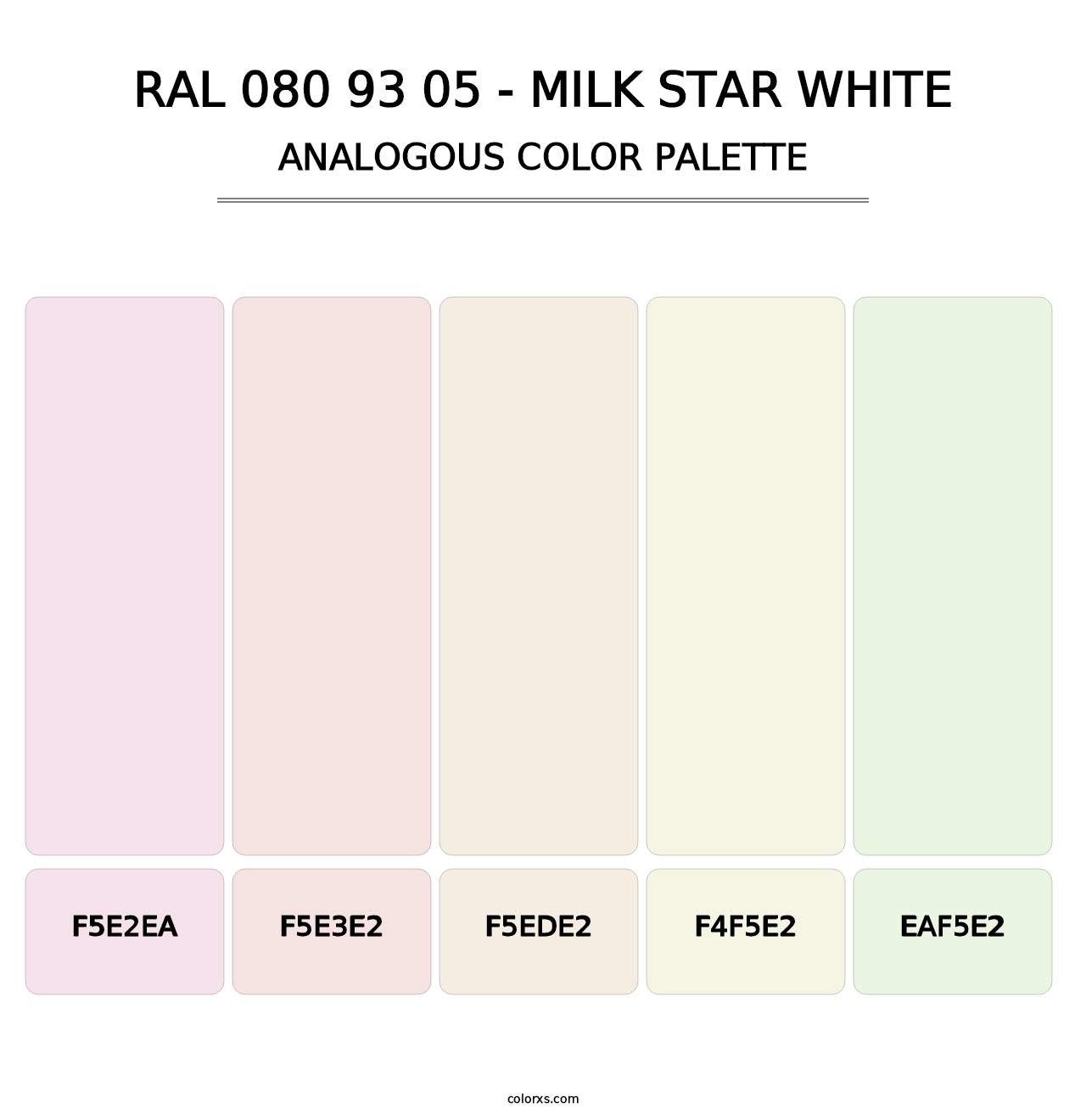 RAL 080 93 05 - Milk Star White - Analogous Color Palette