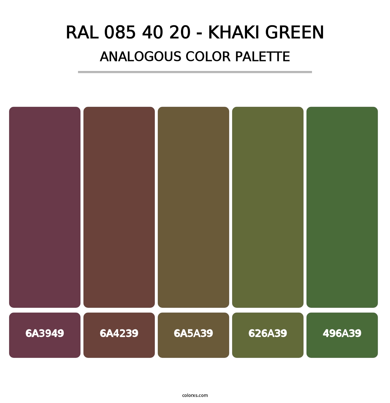 RAL 085 40 20 - Khaki Green - Analogous Color Palette