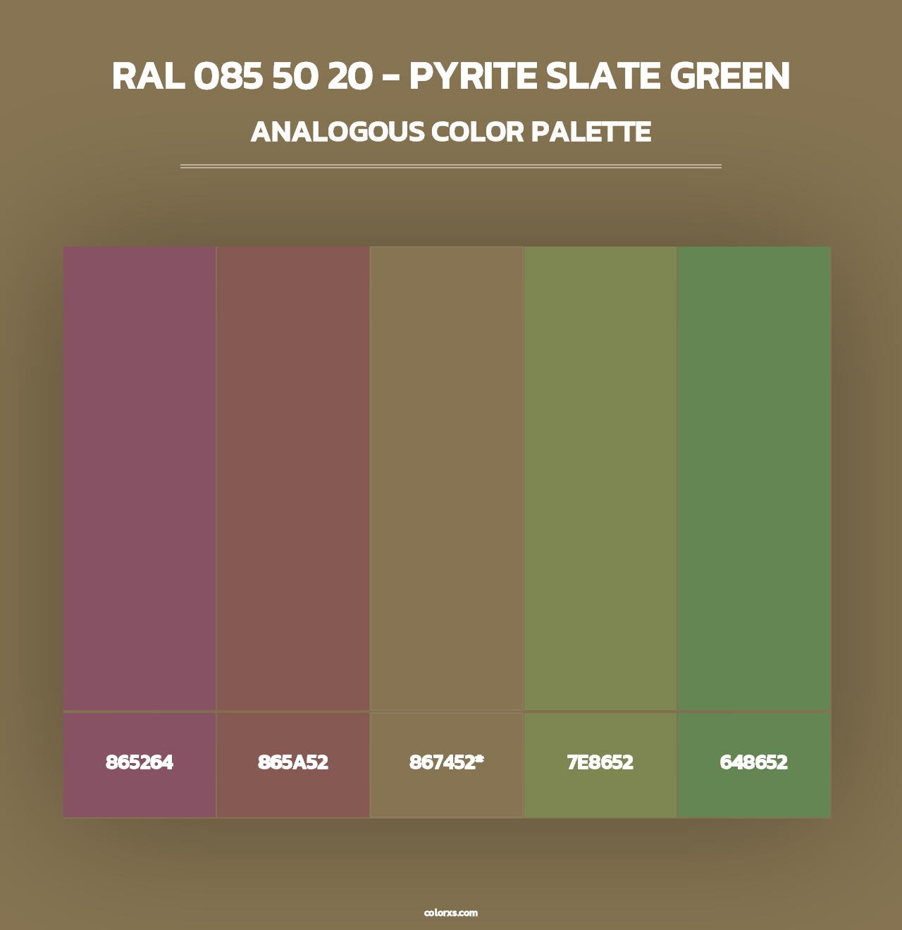 RAL 085 50 20 - Pyrite Slate Green - Analogous Color Palette