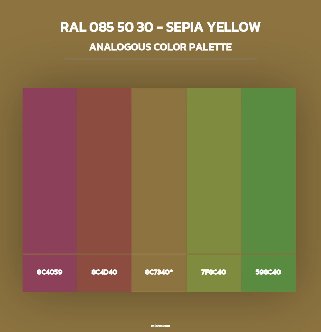 RAL 085 50 30 - Sepia Yellow - Analogous Color Palette