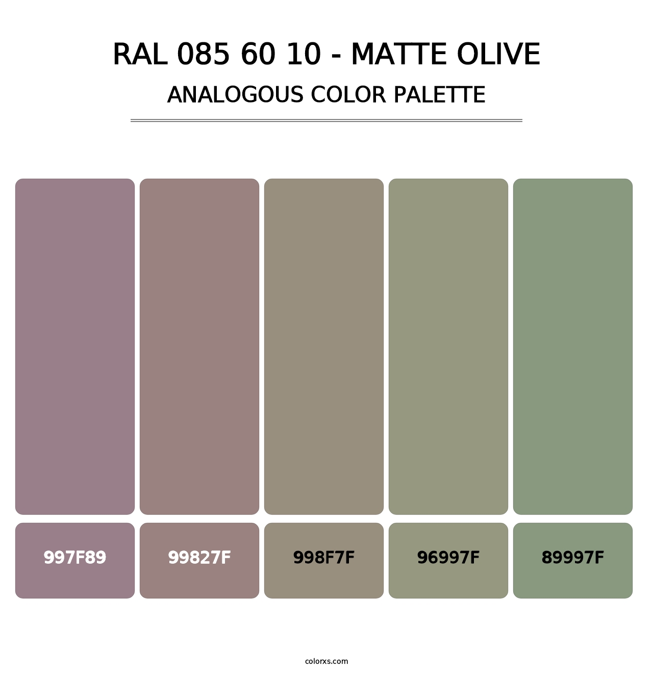 RAL 085 60 10 - Matte Olive - Analogous Color Palette