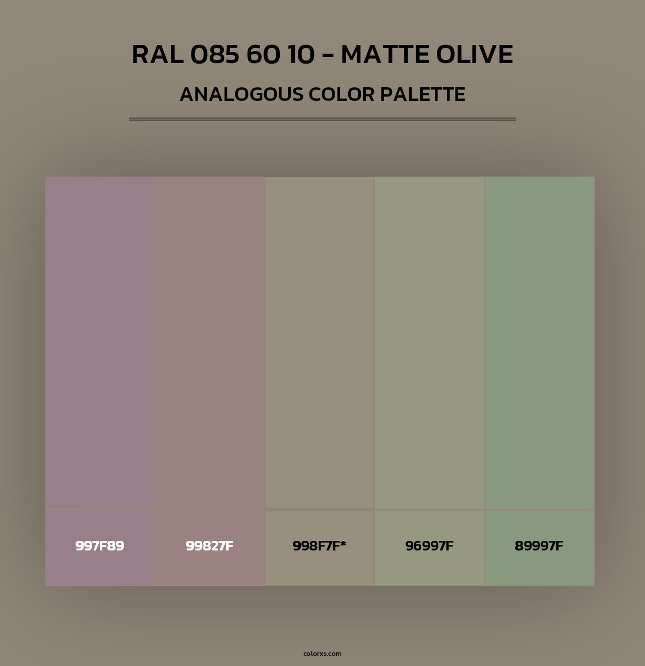 RAL 085 60 10 - Matte Olive - Analogous Color Palette