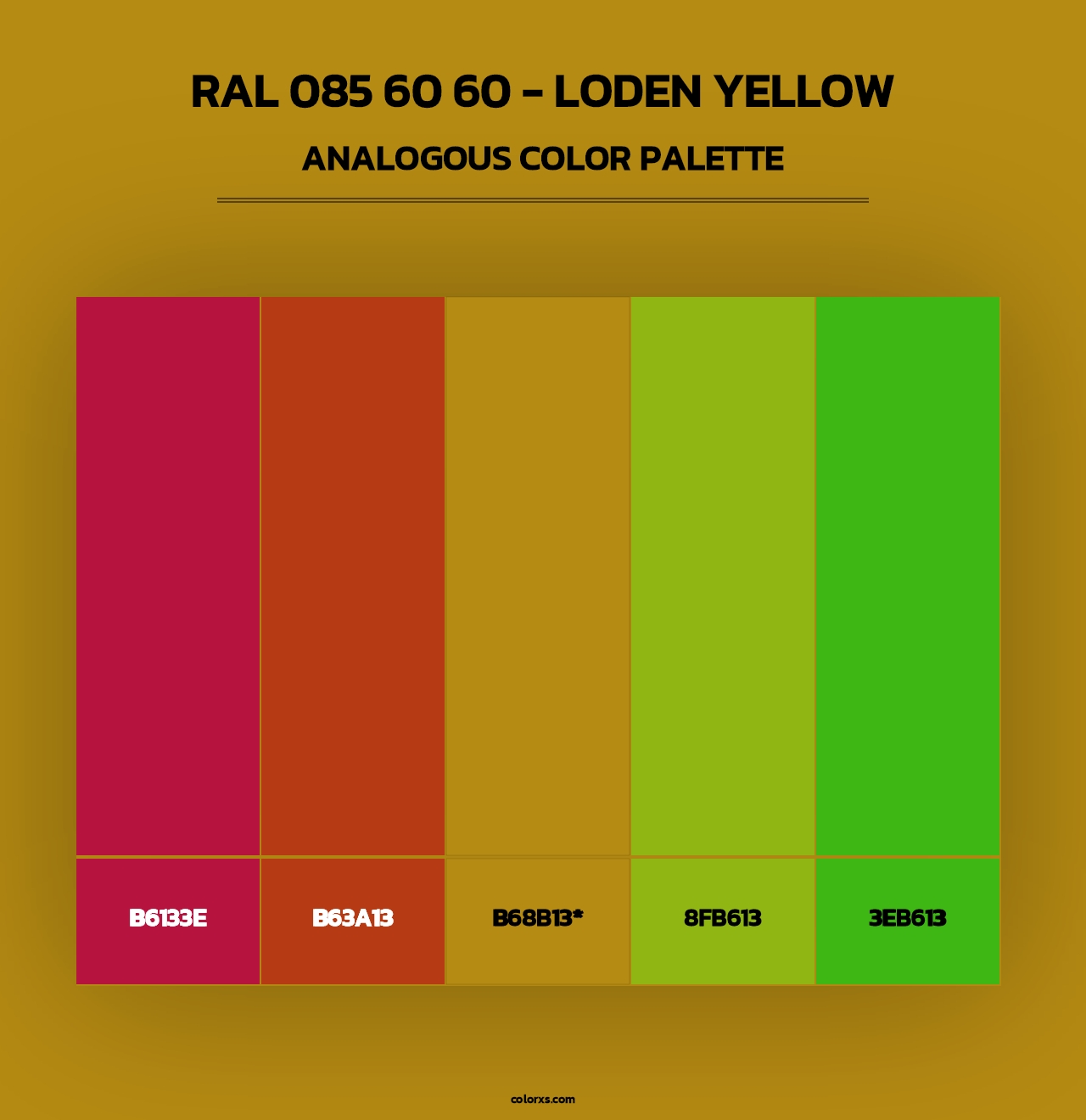 RAL 085 60 60 - Loden Yellow - Analogous Color Palette