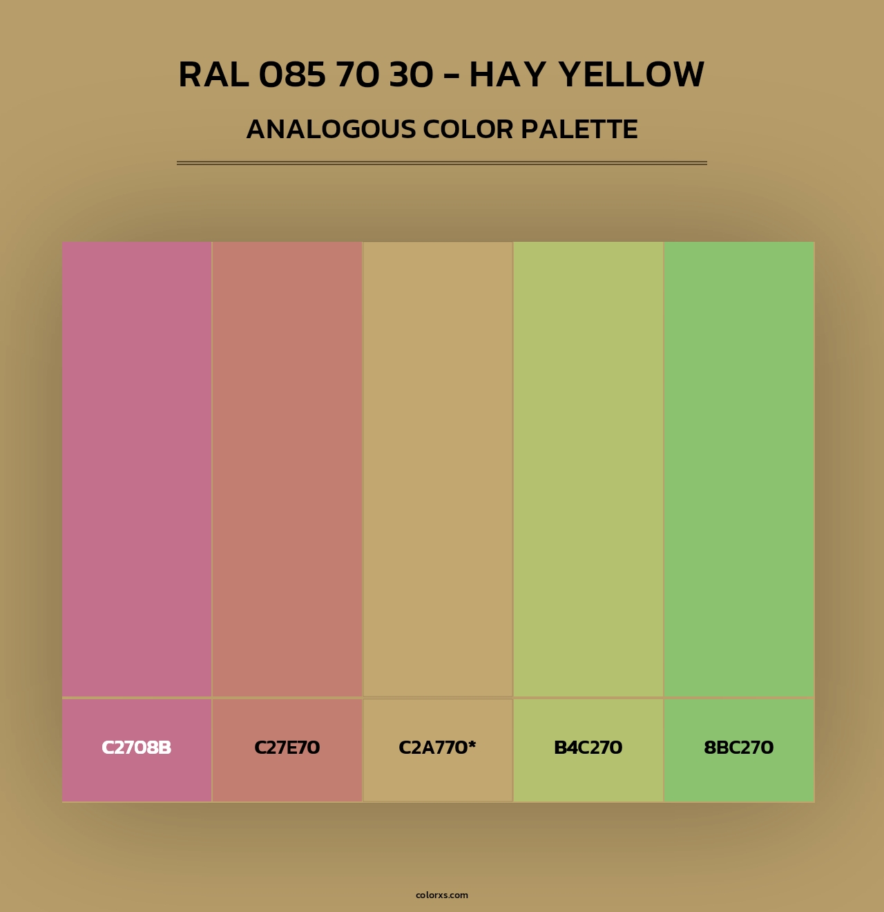 RAL 085 70 30 - Hay Yellow - Analogous Color Palette