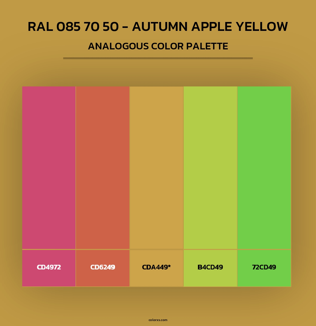 RAL 085 70 50 - Autumn Apple Yellow - Analogous Color Palette