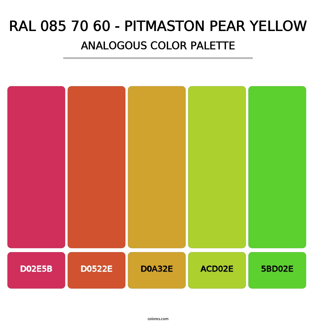RAL 085 70 60 - Pitmaston Pear Yellow - Analogous Color Palette