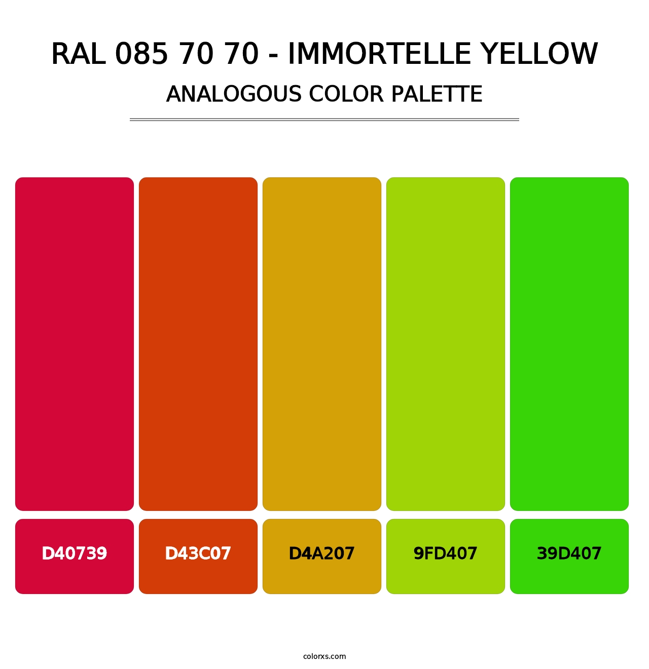 RAL 085 70 70 - Immortelle Yellow - Analogous Color Palette