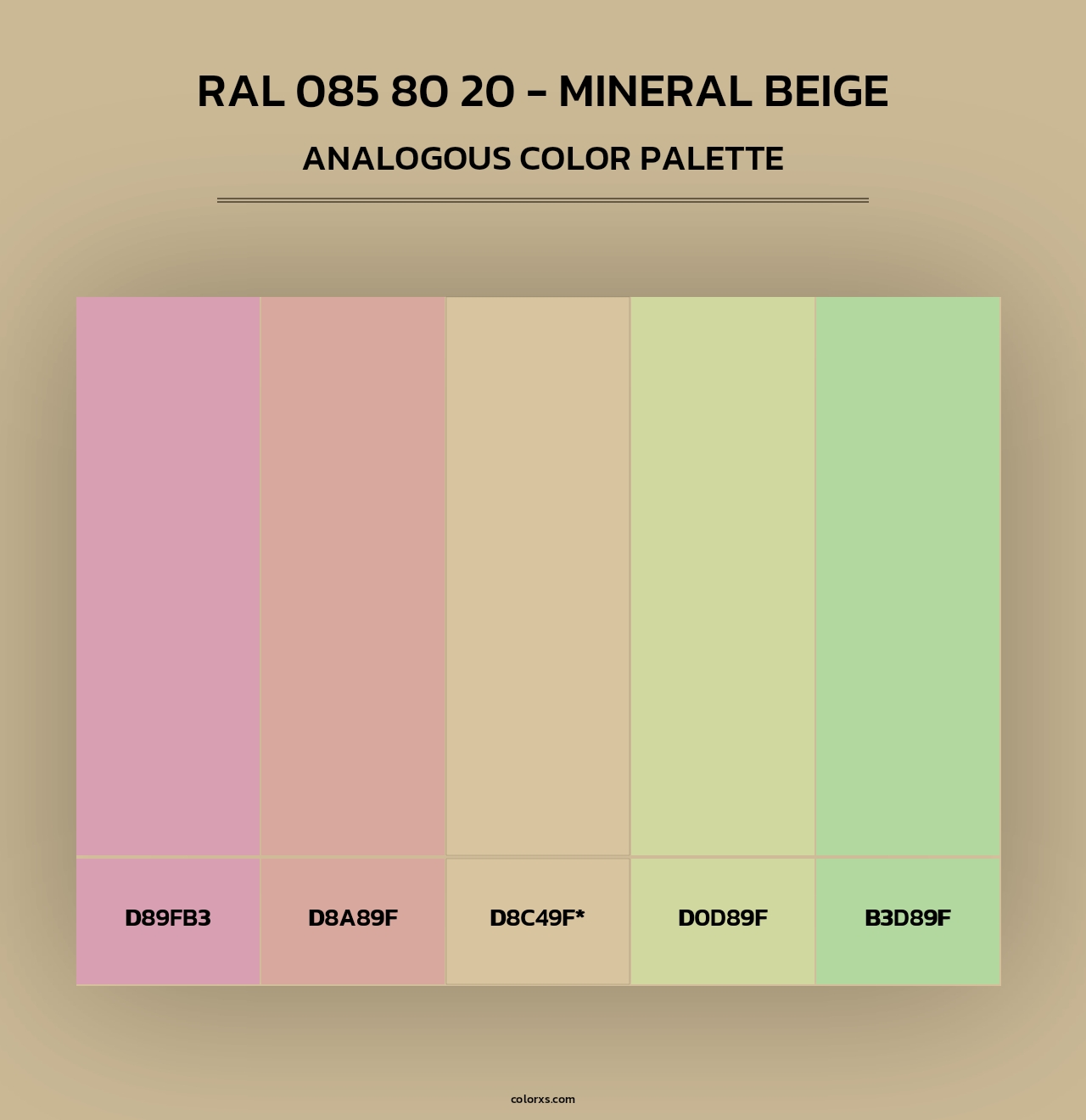 RAL 085 80 20 - Mineral Beige - Analogous Color Palette