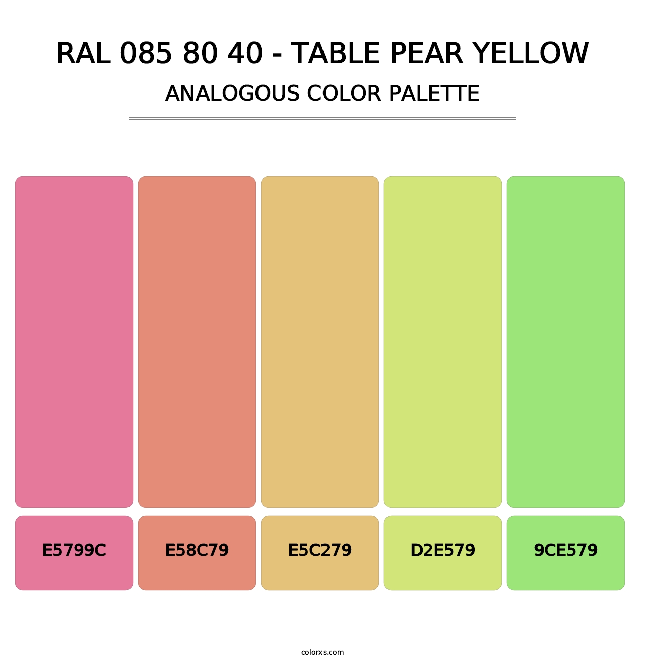 RAL 085 80 40 - Table Pear Yellow - Analogous Color Palette