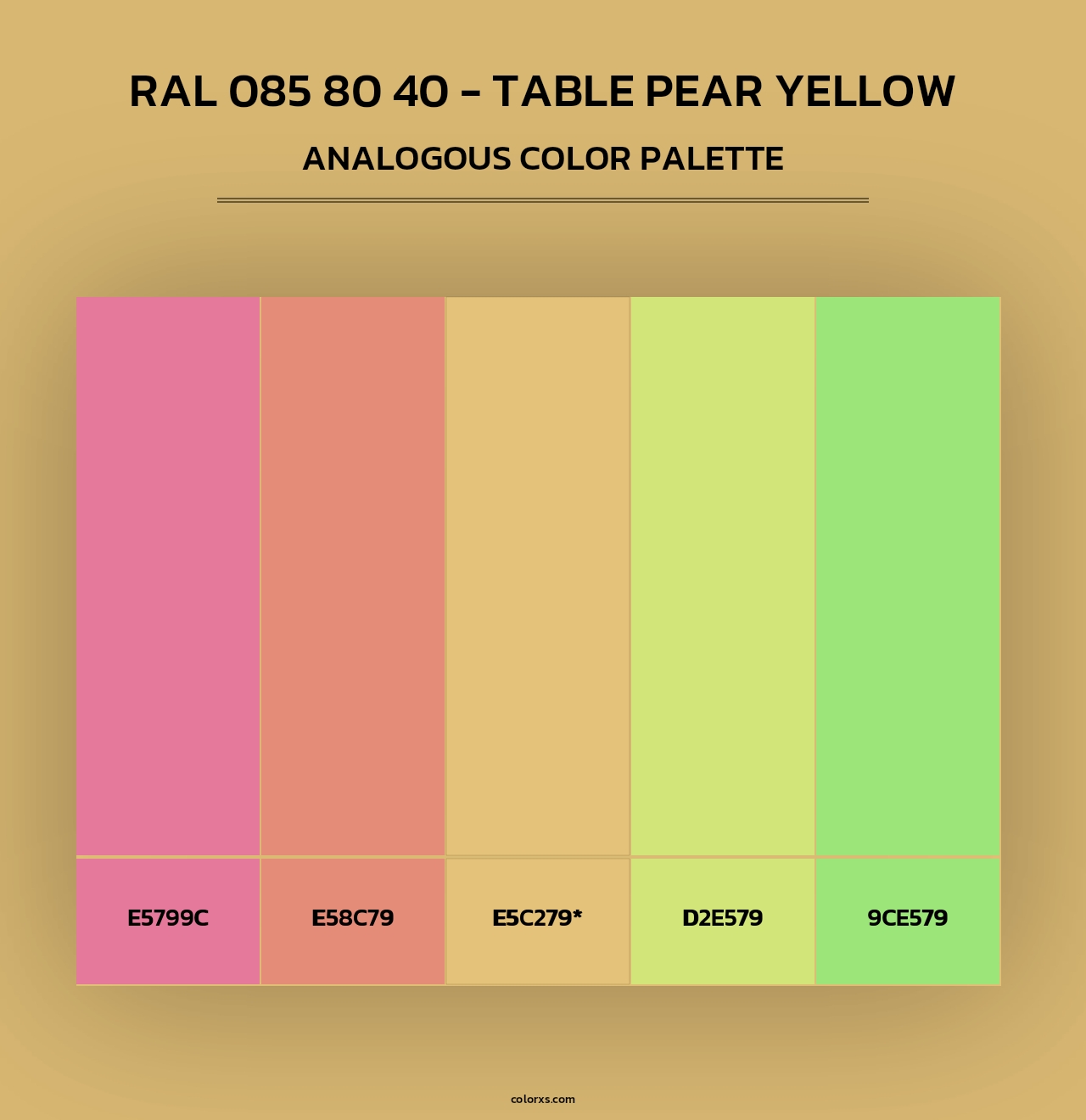 RAL 085 80 40 - Table Pear Yellow - Analogous Color Palette