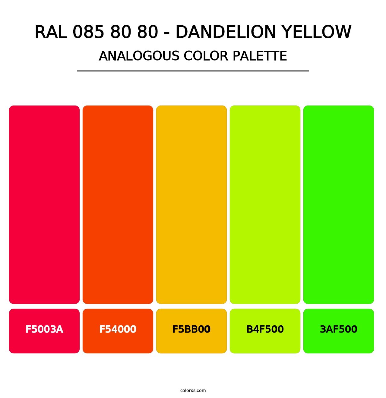 RAL 085 80 80 - Dandelion Yellow - Analogous Color Palette