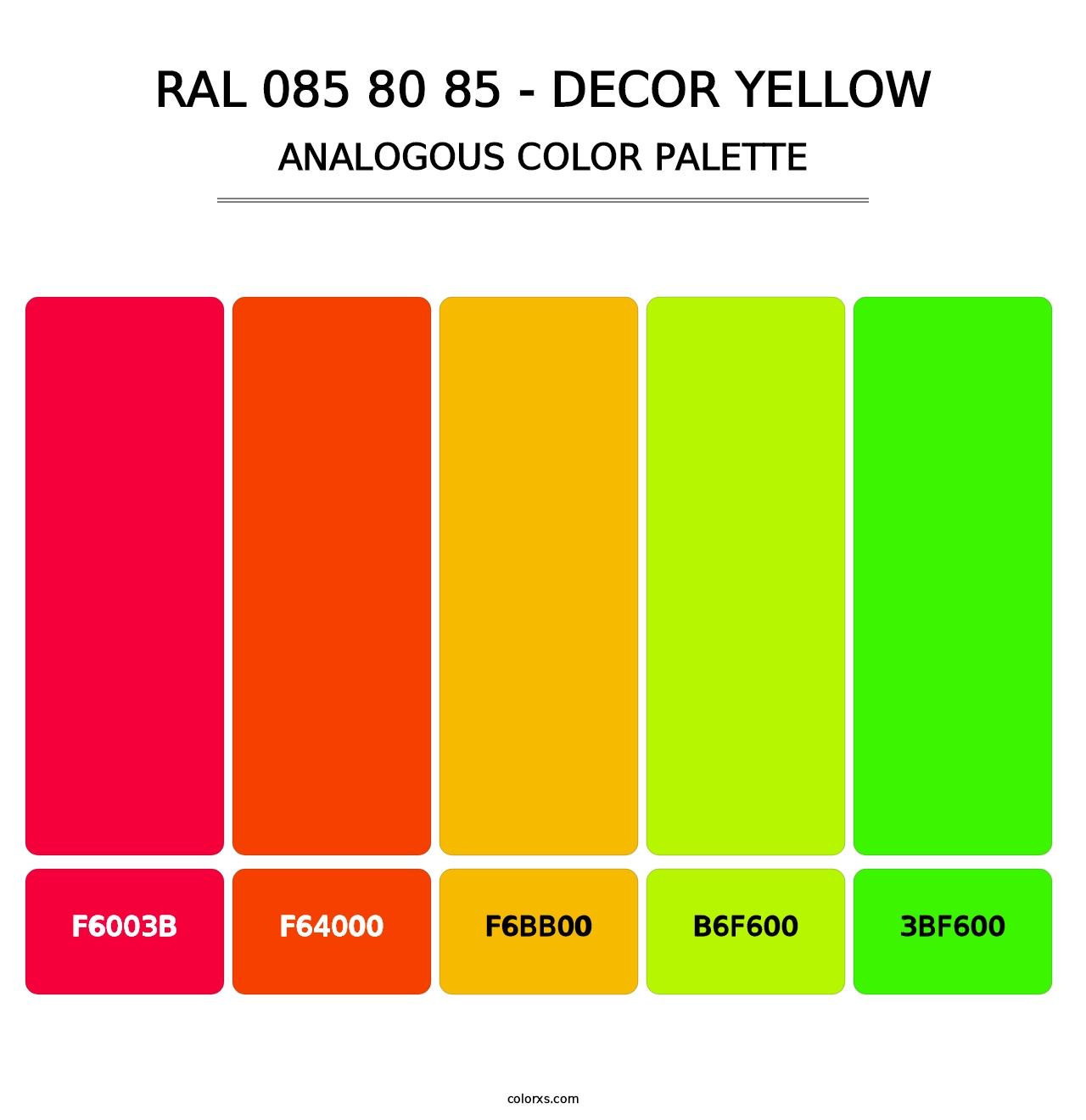 RAL 085 80 85 - Decor Yellow - Analogous Color Palette