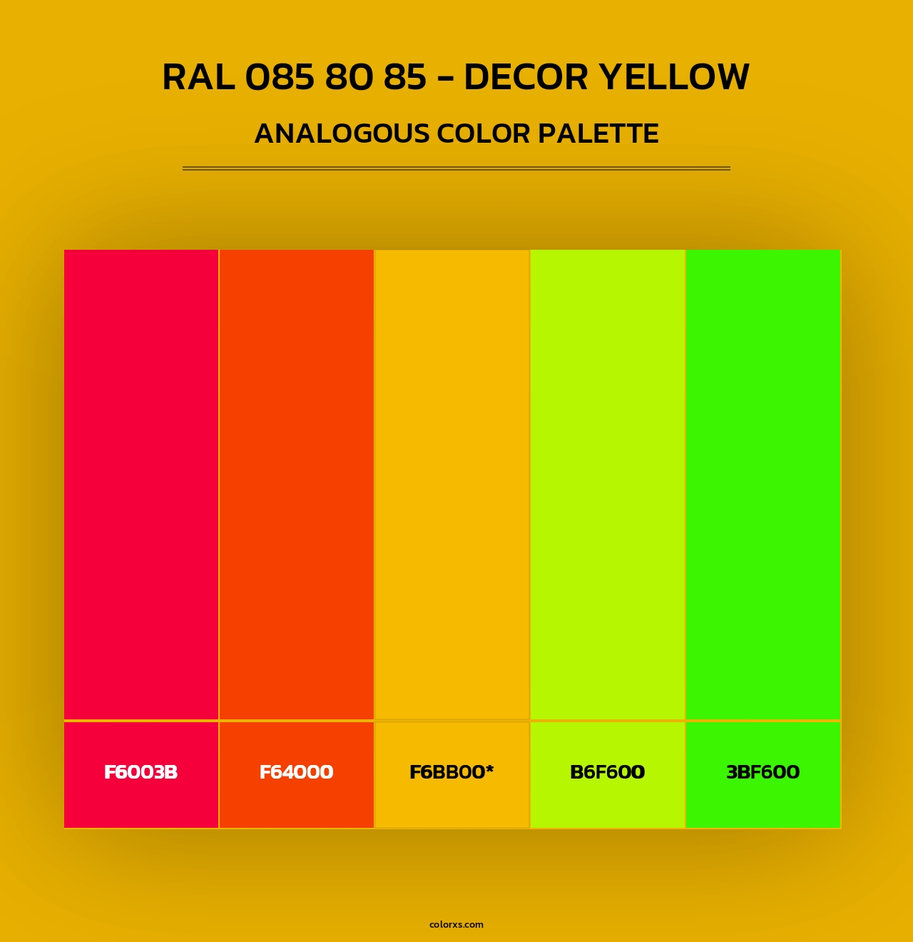 RAL 085 80 85 - Decor Yellow - Analogous Color Palette