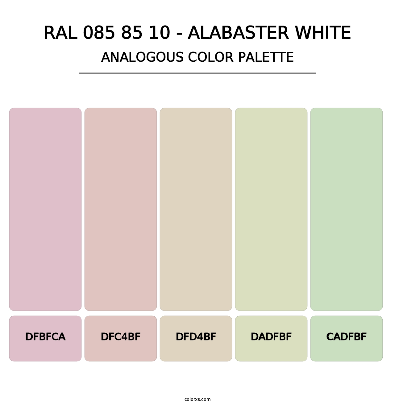RAL 085 85 10 - Alabaster White - Analogous Color Palette