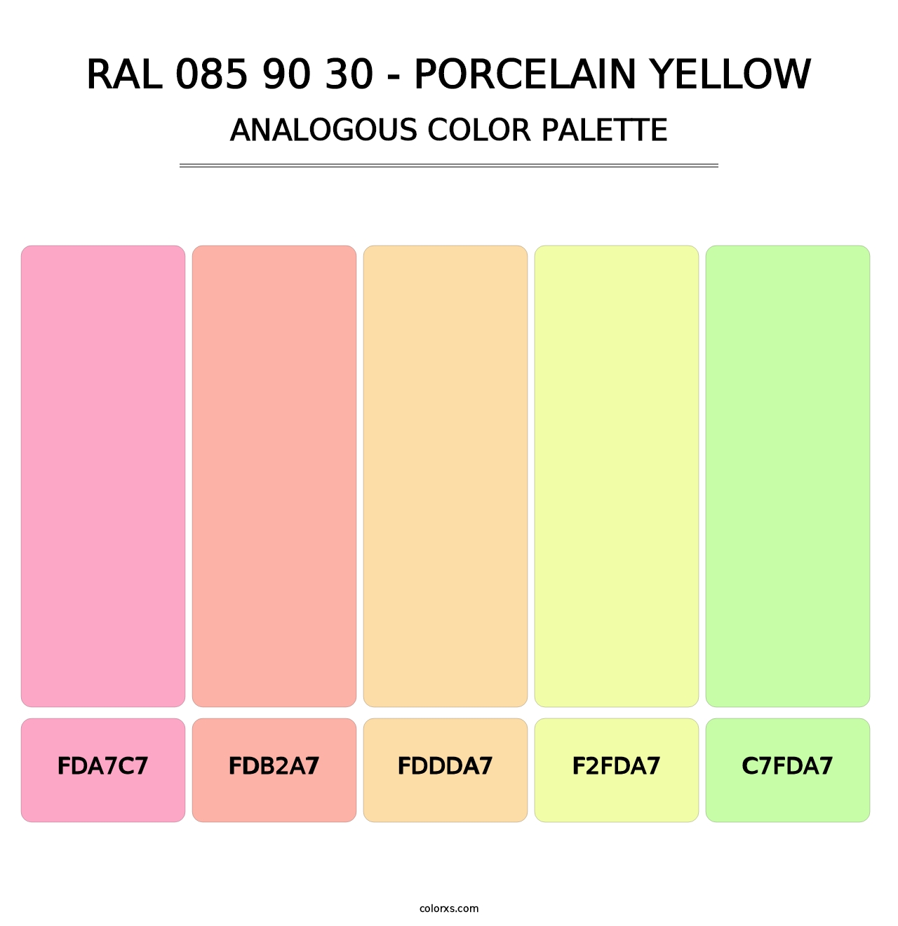 RAL 085 90 30 - Porcelain Yellow - Analogous Color Palette