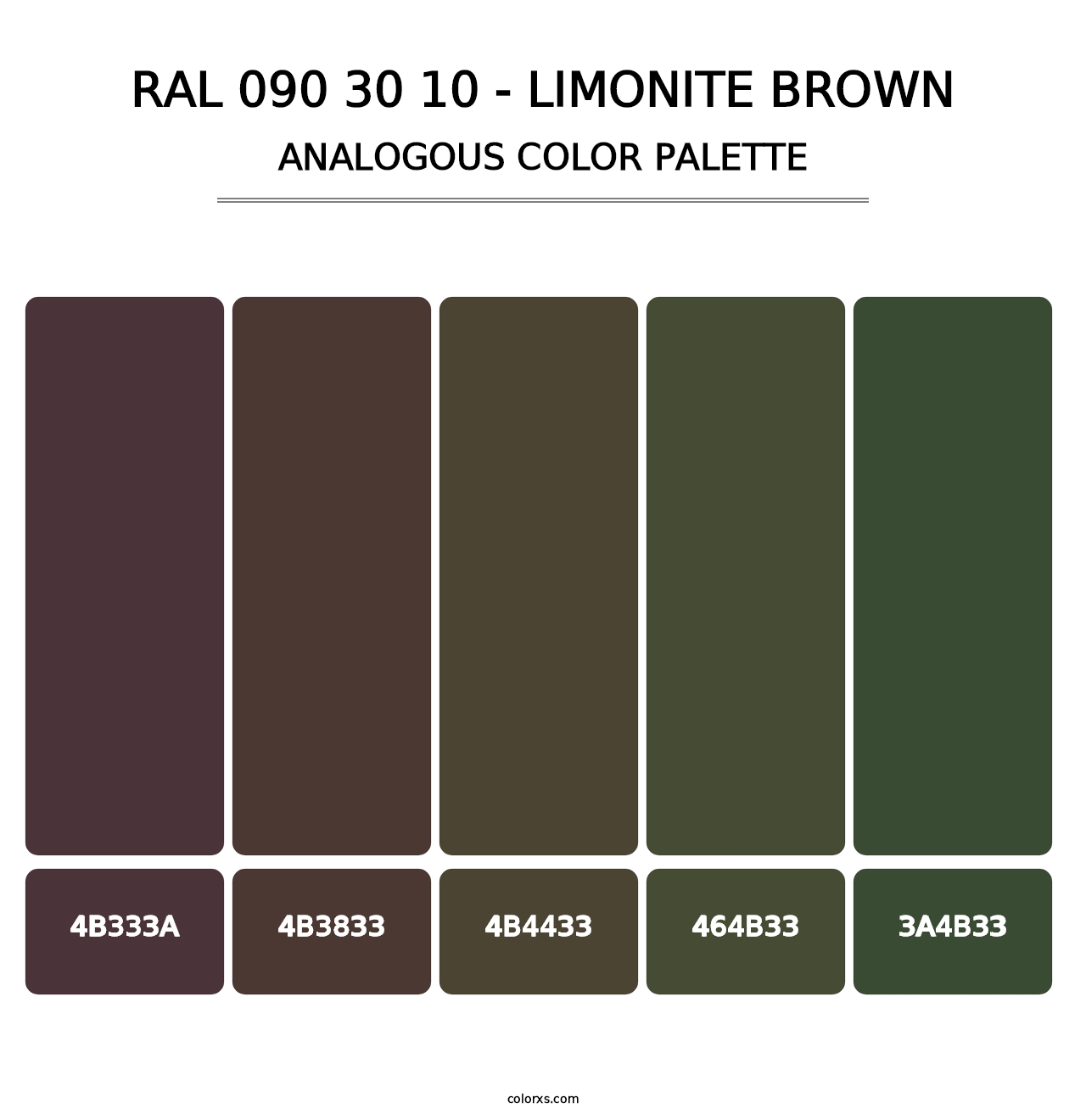 RAL 090 30 10 - Limonite Brown - Analogous Color Palette