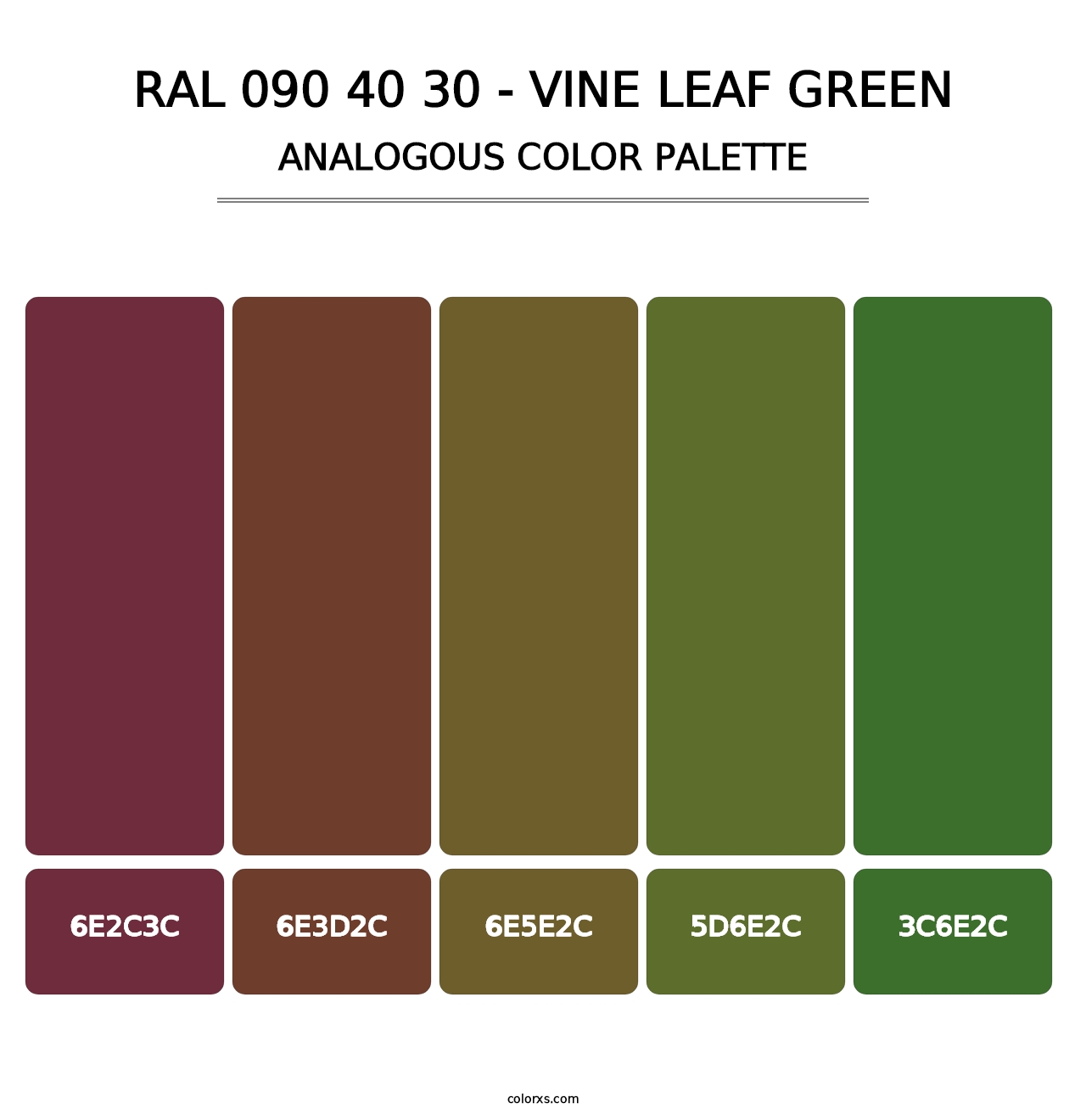 RAL 090 40 30 - Vine Leaf Green - Analogous Color Palette