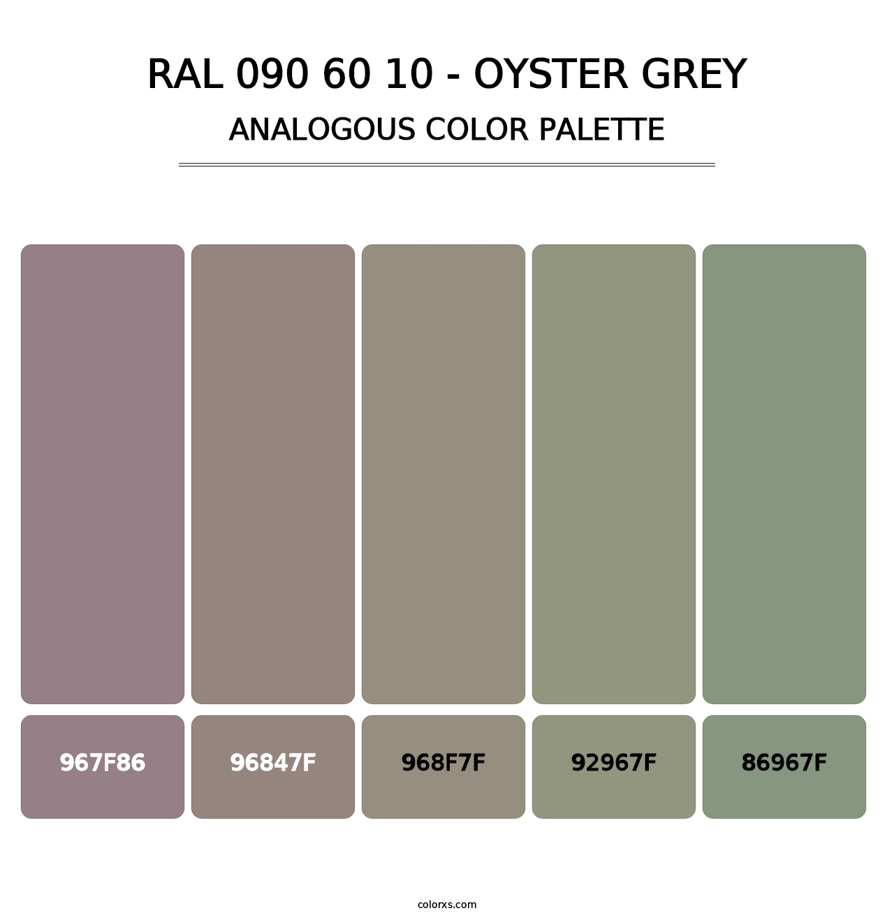 RAL 090 60 10 - Oyster Grey - Analogous Color Palette