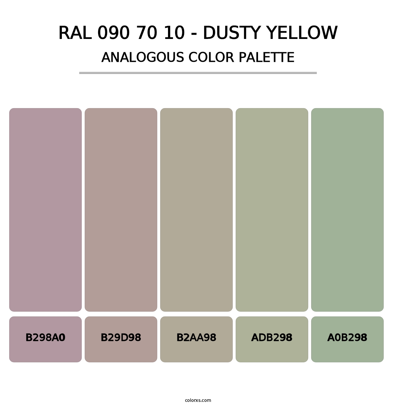 RAL 090 70 10 - Dusty Yellow - Analogous Color Palette