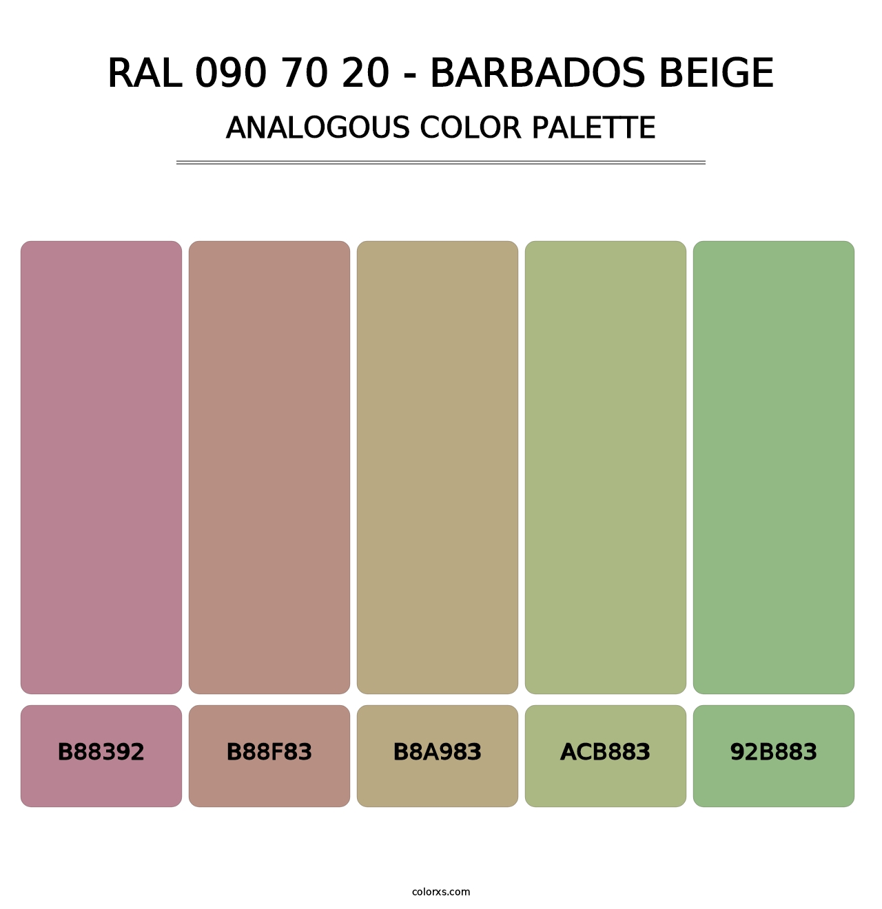 RAL 090 70 20 - Barbados Beige - Analogous Color Palette